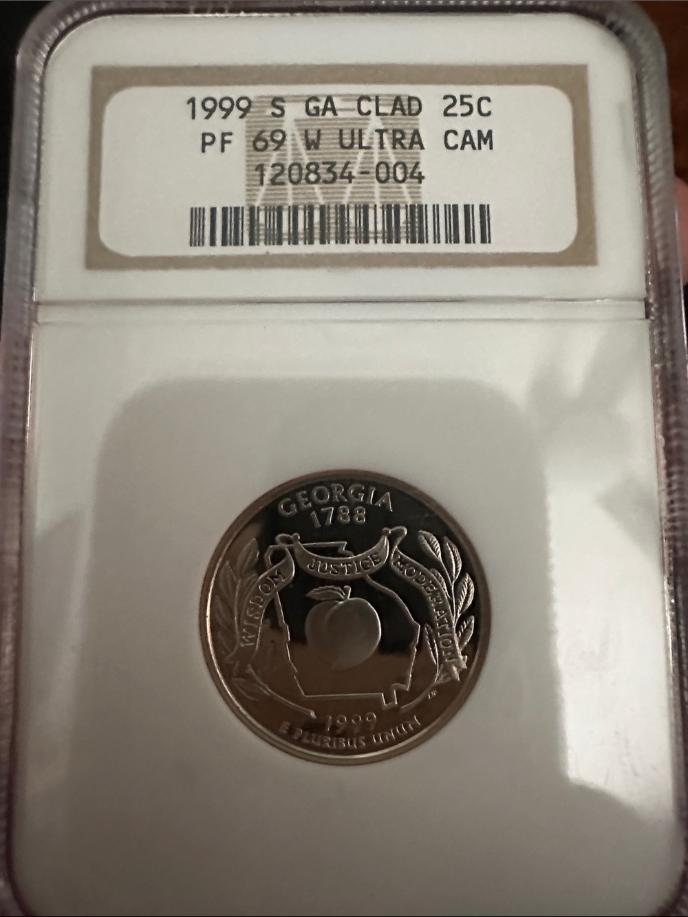 Certified Georgia 1999 Clad Quarter in Silver Finish